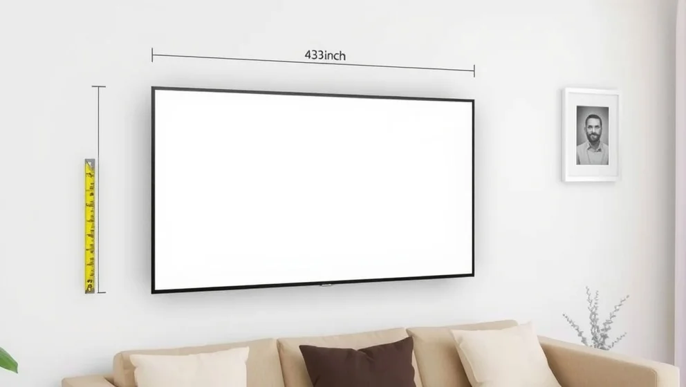 Hur stor är en 43 tum TV i cm